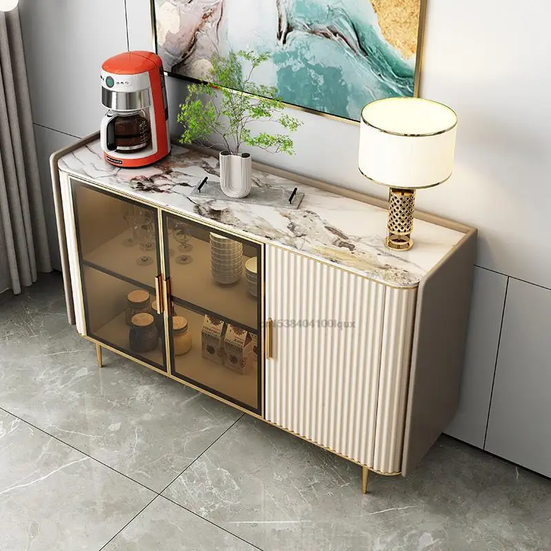 Simple Rock Board Dining Side Cabinet Modern Minimalist Luxury High Kitchen Storage Side Cabinet Living Room Against The Wall