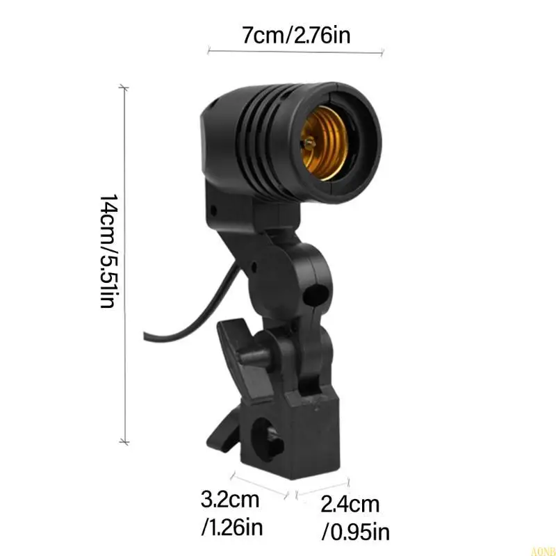 A0NB Independent Switches Control Photography Light Mount Stand with E27 Screw Socket