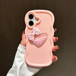 Funda de teléfono de corazón en arenas movedizas adorable - Cubierta suave
