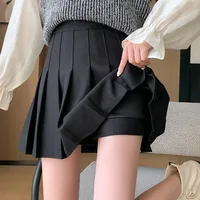 Autumn Winter Woolen Pleated Skirts Women New Korean High Waist Slimming Mini Skirt Ladies Preppy Style Side Zipper A-Line Skirt - Image 2