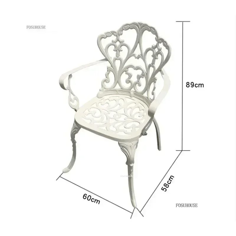Leisure Metal Round Patio Table Outdoor Cast Aluminum Tables and Chairs Set Courtyard Garden Urniture Terrace Combination