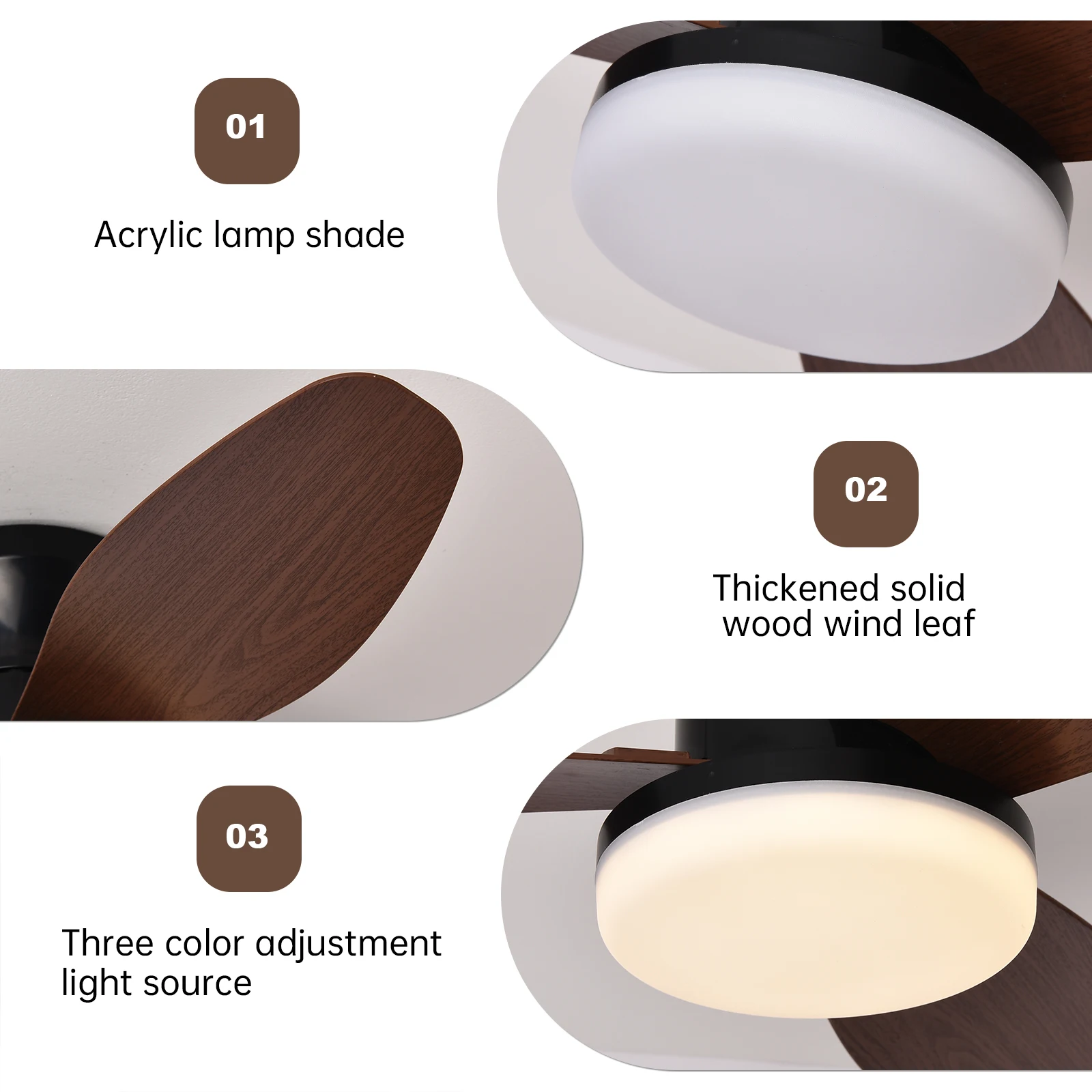 Led 6 سرعات عالية الرياح مروحة السقف مروحة السقف ش...