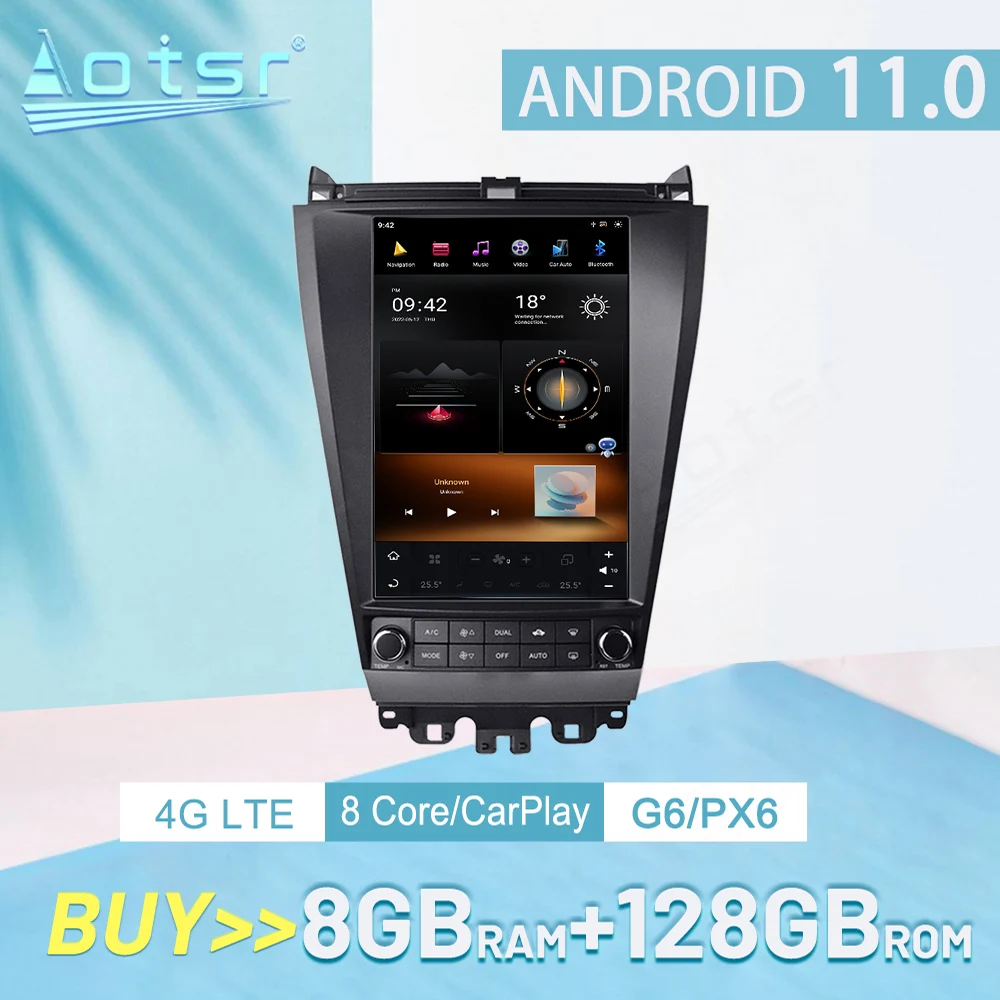 

For Honda Accord 2003-2007 PX6/G6 Carplay Android 11 Car Stereo Radio Multimedia Player GPS Navigation Auto Audio Head Unit
