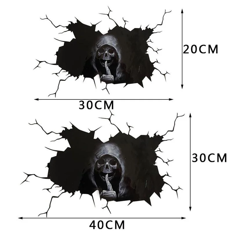 Halloween Skull Sticker Car Rear Windshield Horror Silent Atmosphere Decals Auto Window Wall Festival Decoration Car Stickers