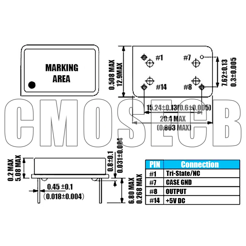 2PCS DIP14 53.693175MHZ 53.693MHZ 플러그인 풀 사이즈 액티브 크리스털 발진기 OSC 3.3V-5V