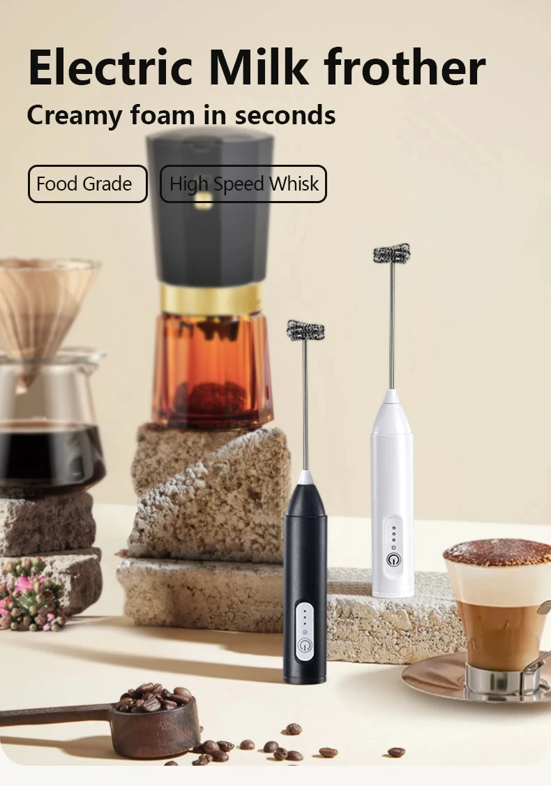 Description Picture 2 of itemElectric milk frother, handheld coffee machine, 3-speed wireless egg beater, room tool, multifunctional food ingredient mixer