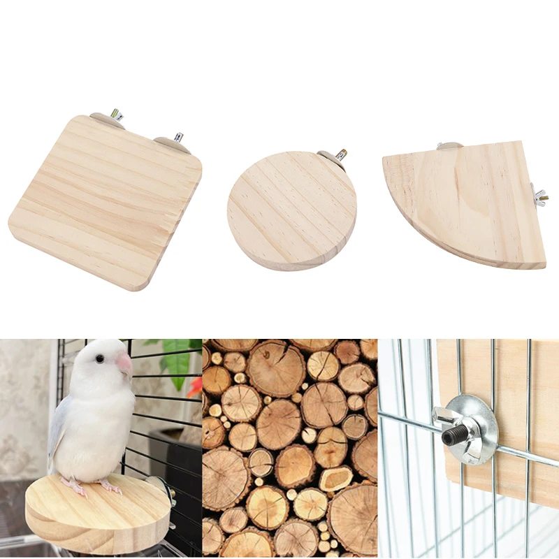 1Pc Pet Bird Parrot Wood Platform Stand Rack Toy Criceto Branch Toys Stazione Di 4 Dimensioni Il Pappagallo Criceto Sta Sulla Tavola