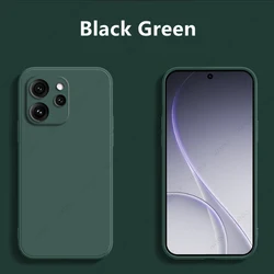 Liquid Silicone Back Cover for Oppo Reno15 Pro - Sleek and Durable Phone Protector (BlackGreen)
