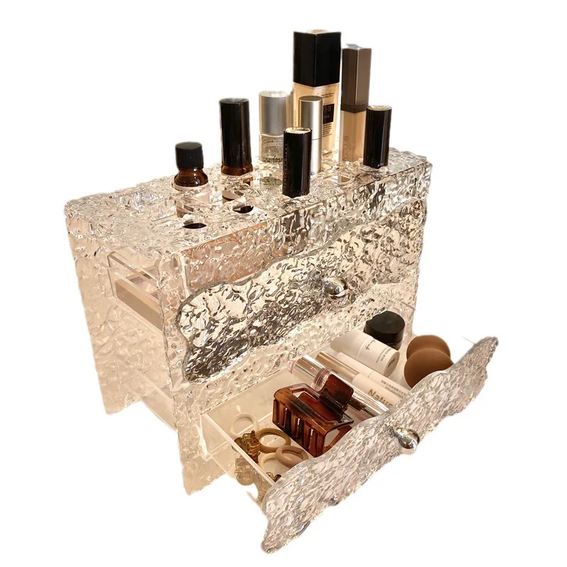 

Internet celebrity acrylic desktop storage box, cosmetics lipstick storage rack, dustproof drawer type multi-layer finishing