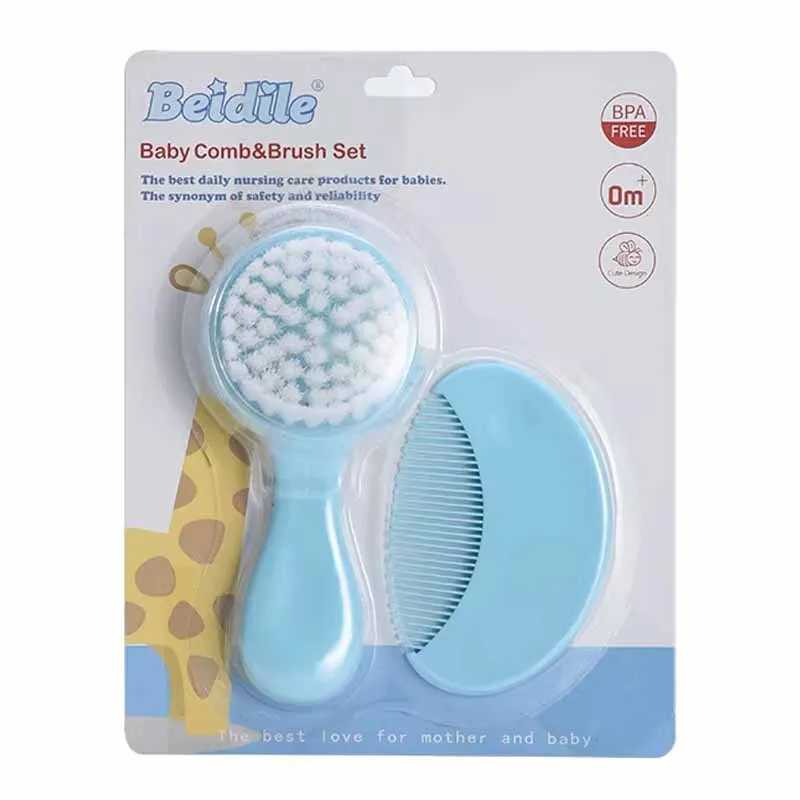 2pcs Baby Comb Hair Brush Set Kids Soft Hairbrush Head Massager for Boy Girl Portable Bath Brush Comb Toddlers Care Supplies