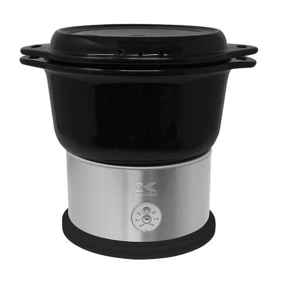 

Kalorik Black Ceramic Steamer with Steaming Rack Cooker Cuisine Intelligente