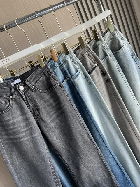 Z1975 taille droite jean long 2025 traf automne/hiver nouveau produit de lavage y2k jean classique pour les femmes 3