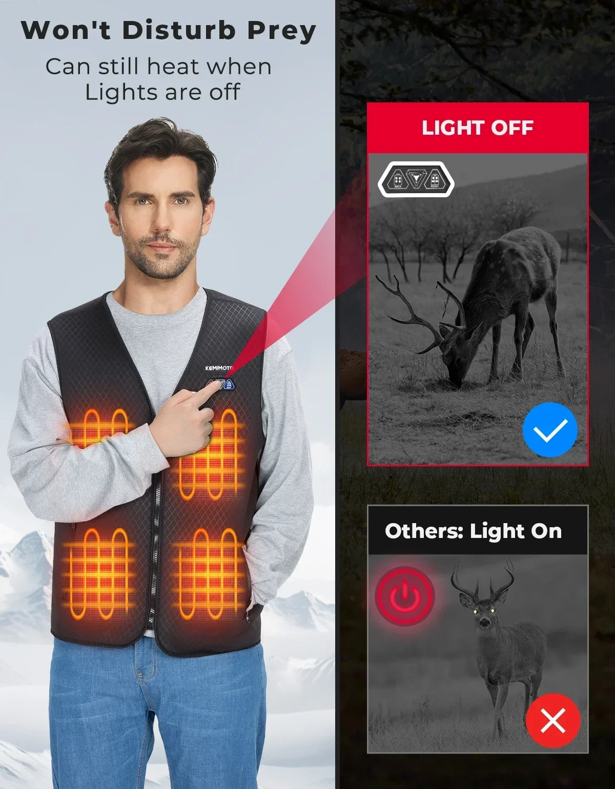 Heated Vest with10000mAh Battery Men Women Electric USB Heating Jacket Unisex Safe Winter Outdoor Sport Skiing Hiking Washable