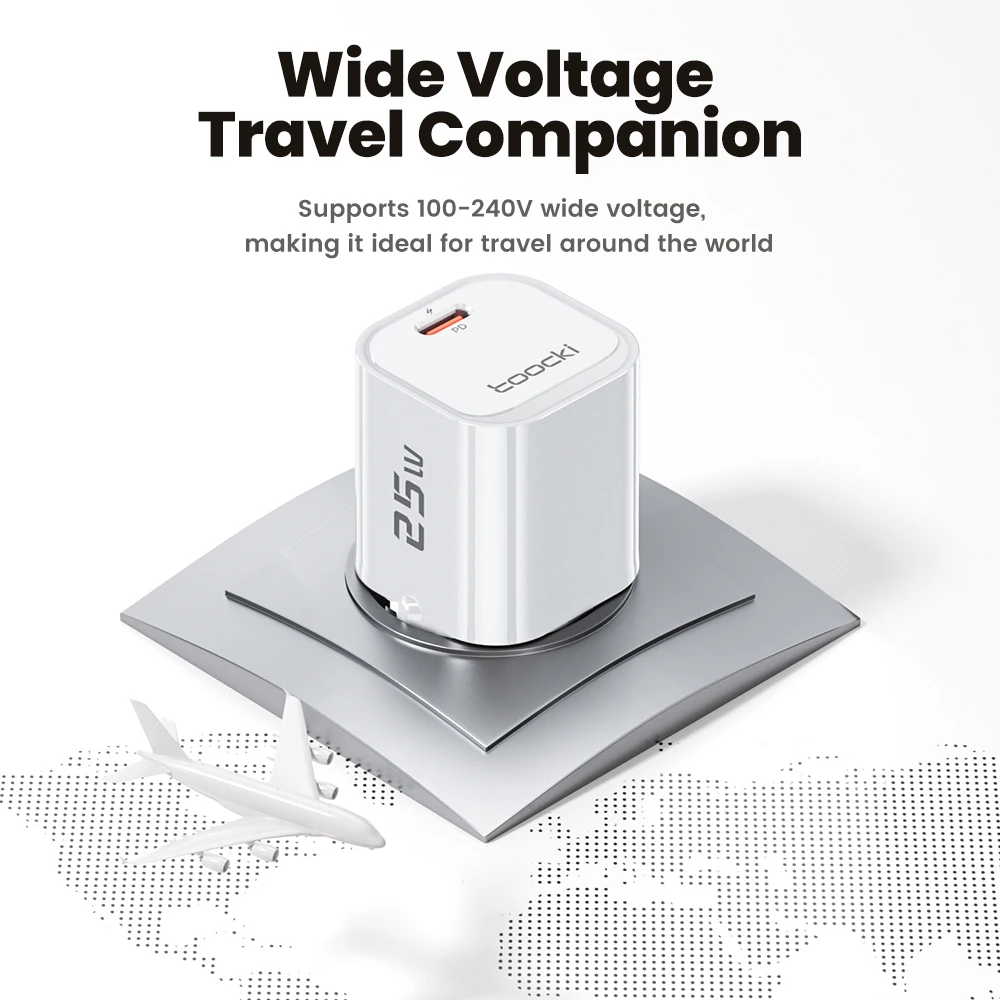 Toocki 25W Mini GaN USB Charger with Super Fast Charge Technology
