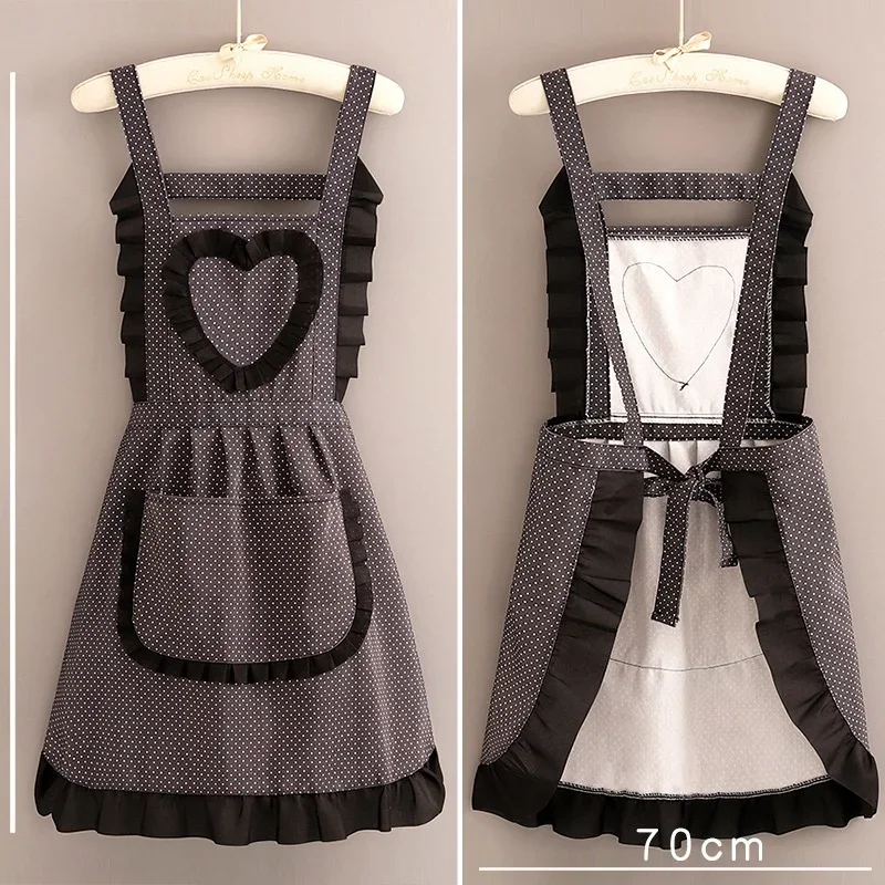 Western Style Canvas Apron for Women Summer Thin Home Kitchen Fashion Apron Anti-fouling Wear-resistant Work Clothes