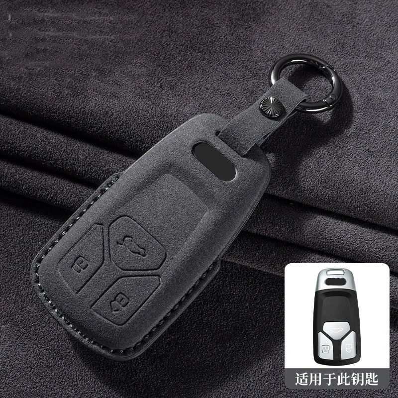 Car Remote Key Case Cover for Audi A3 A4 B9 A6 A7 4K A8 E-tron Q5 Q8 C8 D5 SQ8 Suede Car Key Fob Shell Keychain Protection Bag key case,key case cover,car key shell,remote control case cover