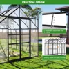 Aluminum Walk-in Greenhouse with 2 Sliding Doors, 2 Vent Windows, and Rain Gutter for Winter Backyard Use, Greenhouses 3