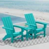 Portable Chairs Table Set of 3, Folding Adirondack Chair Table for All Weathers, Outdoor Fire Pit Chairs for Patio Poolside 1