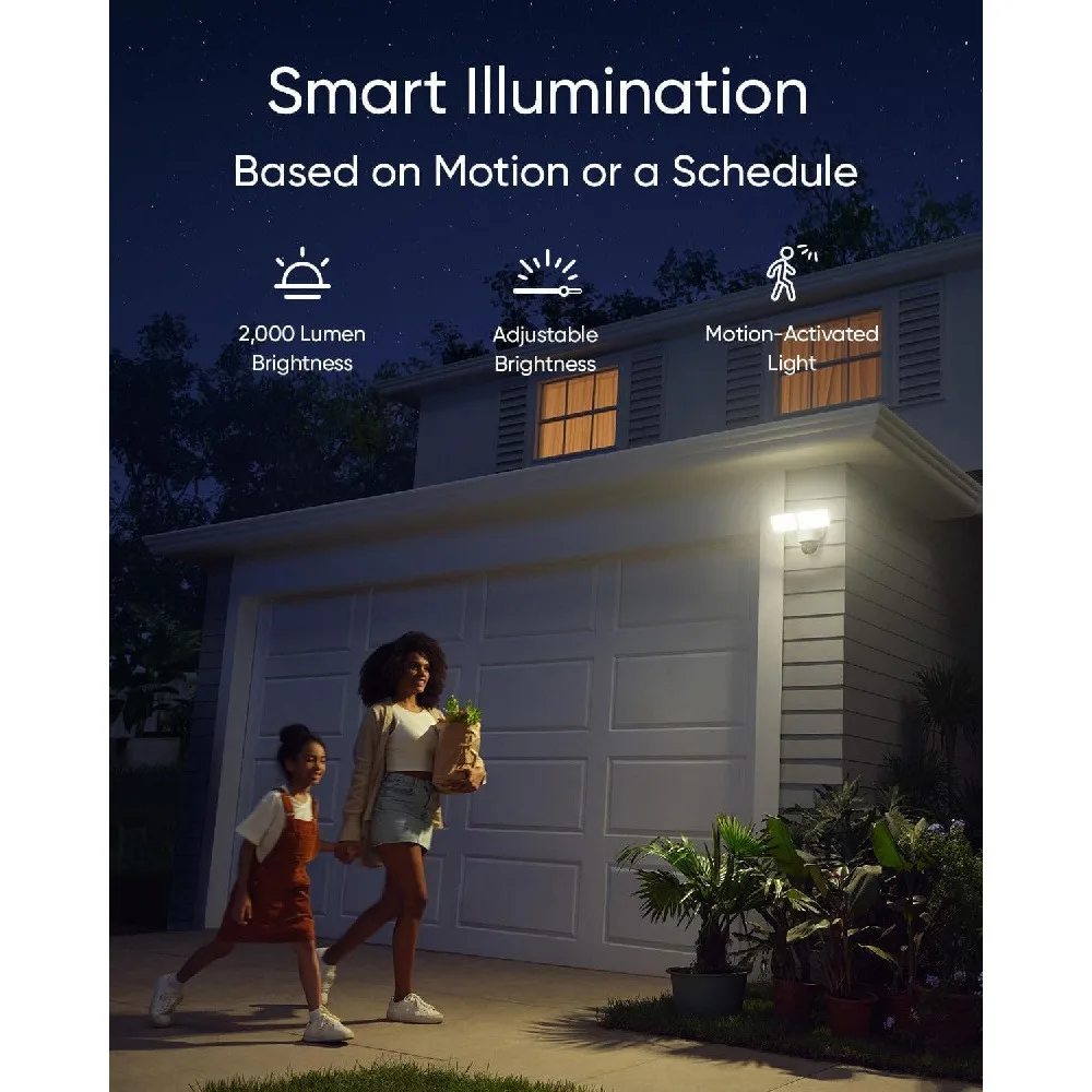 New 4K Camera Floodlight Camera Wired Security Camera Outdoor 360° PTZ 24/7 Recording 2.4G/5G Wi-Fi Motion Detection Compatible 2