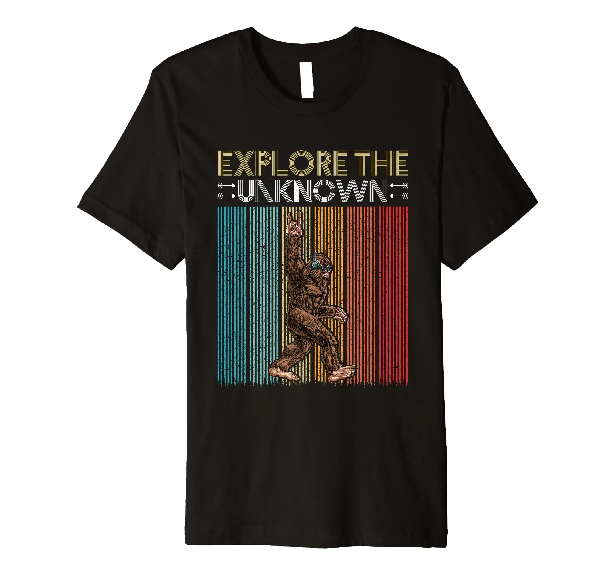

Bigfoot Explore The Unknown Funny Sasquatch Big Foot Graphic Premium Shirt