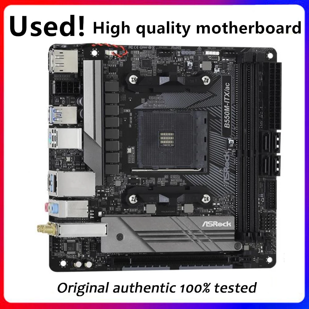B550I Per Asrock B550M-Itx/Ac B550M-Itx Presa Per Scheda Madre Usata Am4 B550 Scheda Madre Pci-E 4.0 Originale Desktop