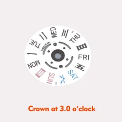 Enhanced Mechanical Movement Wheel Dial with Kanji Date and Week Display, Crown Position Options (01 NH36 Movement)