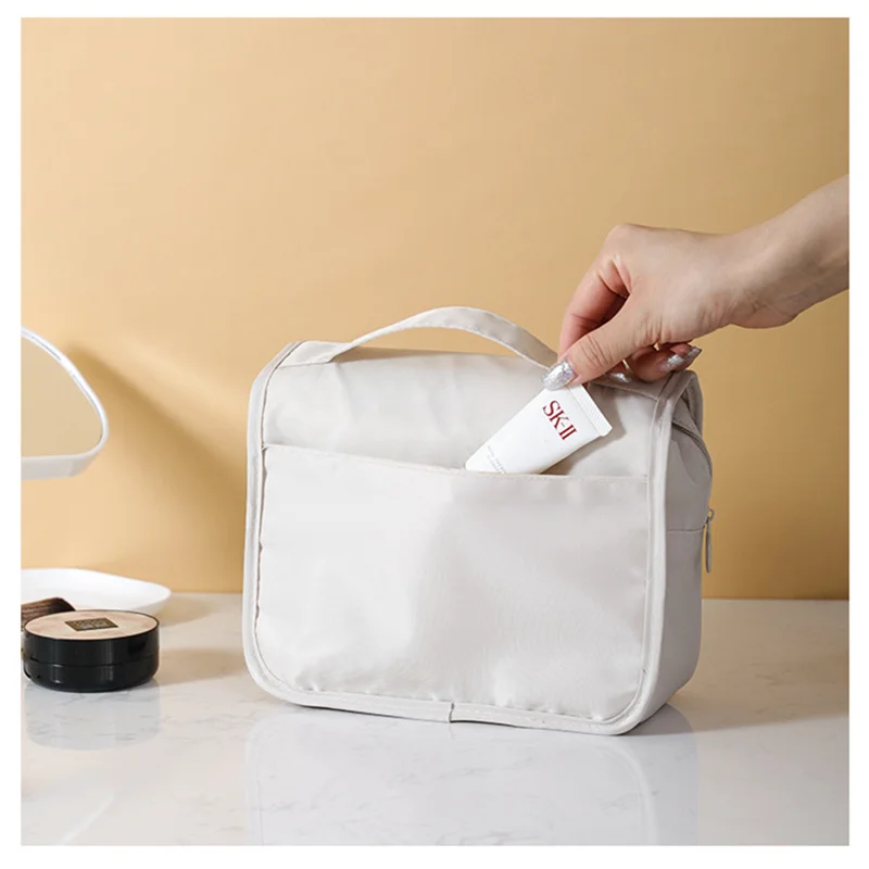 Men And Women Twill Hook Portable Large Capacity Waterproof Makeup Bag Multifunctional Travel Toiletry Storage Bag