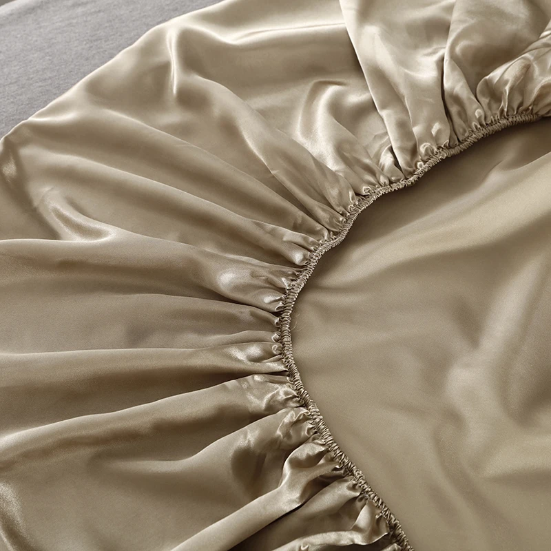 Fashionable Satin Elastic Fitted Sheet No Pillowcases Elastic Bands For Mattress Cover King Size 200*220 Bed Cover Bedding 3