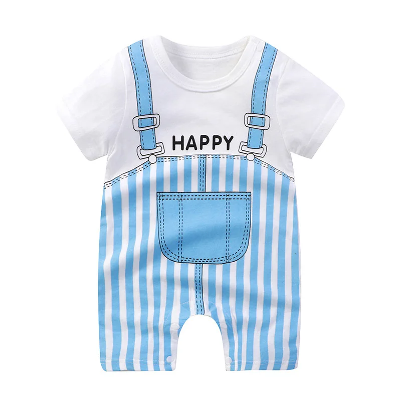 Newborn Baby Clothes Summer Short Sleeve Rompers Infant Boys Girls Cartoon Cotton Jumpsuit Toddler Thin Pajaodysuit For Newborns - Image 2