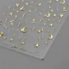 1pcs 5D Bronzing Star Moon Nail Art Stickers Luxury Gold Silver Adhesive Slider Press on Nail Decoration Decals Accessories DIY 5