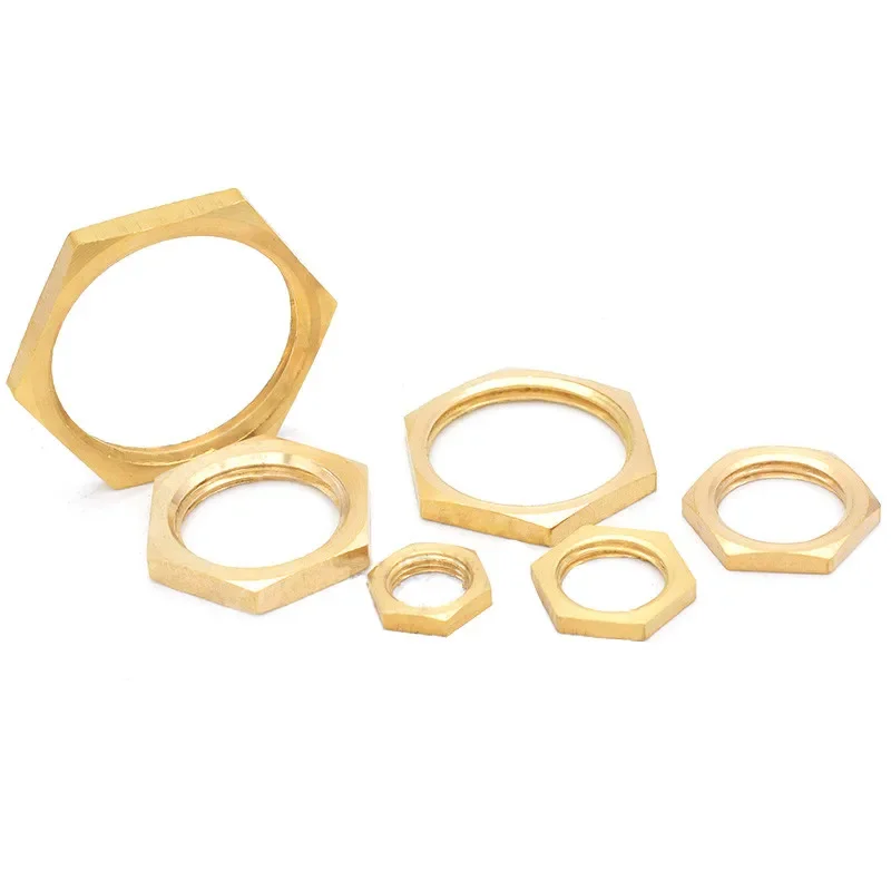 Pipe Fitting Water Pipe Fitting Hose Pipe Fitting Brass Hex Lock Nuts Pipe Fitting M10 M12 1/8" 1/4" 3/8" 1/2" 3/4" 1" BSP Female Thread Hexagonal shank cap