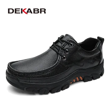 DEKABR 남성용 진짜 가죽 신발, 옥스포드 디자이너, 클래식 작업용 편안함, 캐주얼 가을 여름 패션 신발