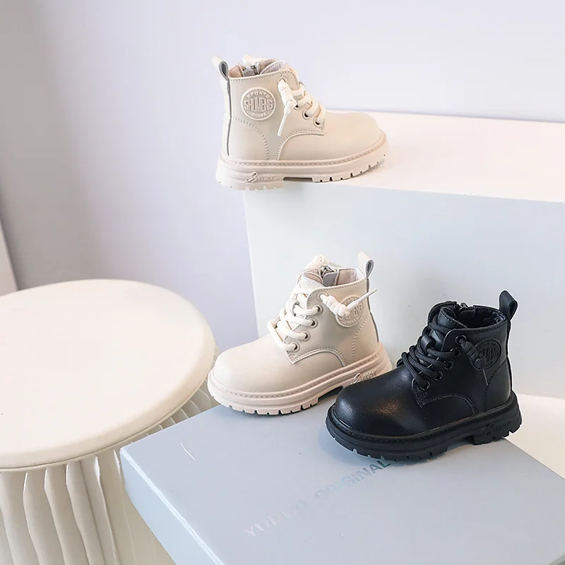 

Children Boots Girls Winter New Single Lining Ankle Boots Boys Solid Wearable Soft Sole Casual Shoes Size 18-30