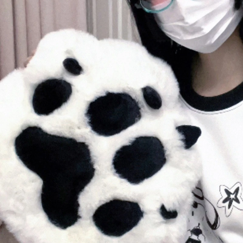 Large Fuzzy Bag Claw Backpack Plush Shoulder Bag Faux Furs Crossbody Bag