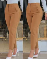 Elegant High Waist Cropped Work Pants for Women Black All-Match Daily Office Formal Wear Fashion Women's Trousers 2024 - Image 5