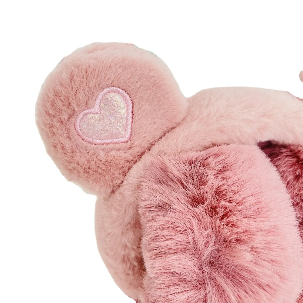 New Winter Children Earmuffs Sequins Love Ears Plush Women Earmuffs Riding Cold Proof Student Antifreeze Girls