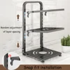 Sink Layered Pot Rack Free Layering Kitchen Pans Organizer Rustproof Snap-On Stainless Adjustable Pot Storage Rack Under Cabinet 6