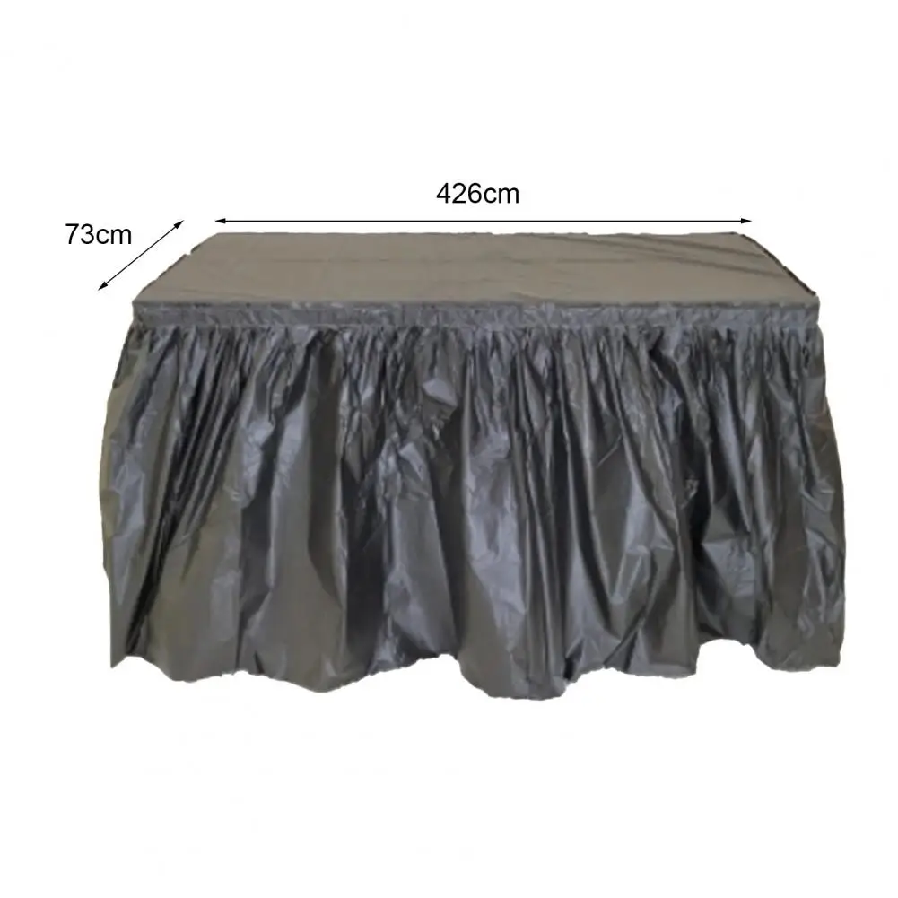 Table Skirt Waterproof Desk Dress Cover Home Tableskirt Rectangular Tablecloth Birthday Banquet Party