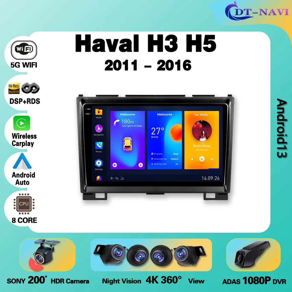 

Car Radio Carplay Android For GREAT WALL Hover Haval H3 H5 2011-2016 Multimedia Video Player Navigation GPS Auto stereo No 2din