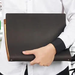 AIGUONIU Genuine Leather A4 Size Ring Planner with 4 Holes Binder Retro Notebook Vertical Version Neutral Notepad Sketchbook