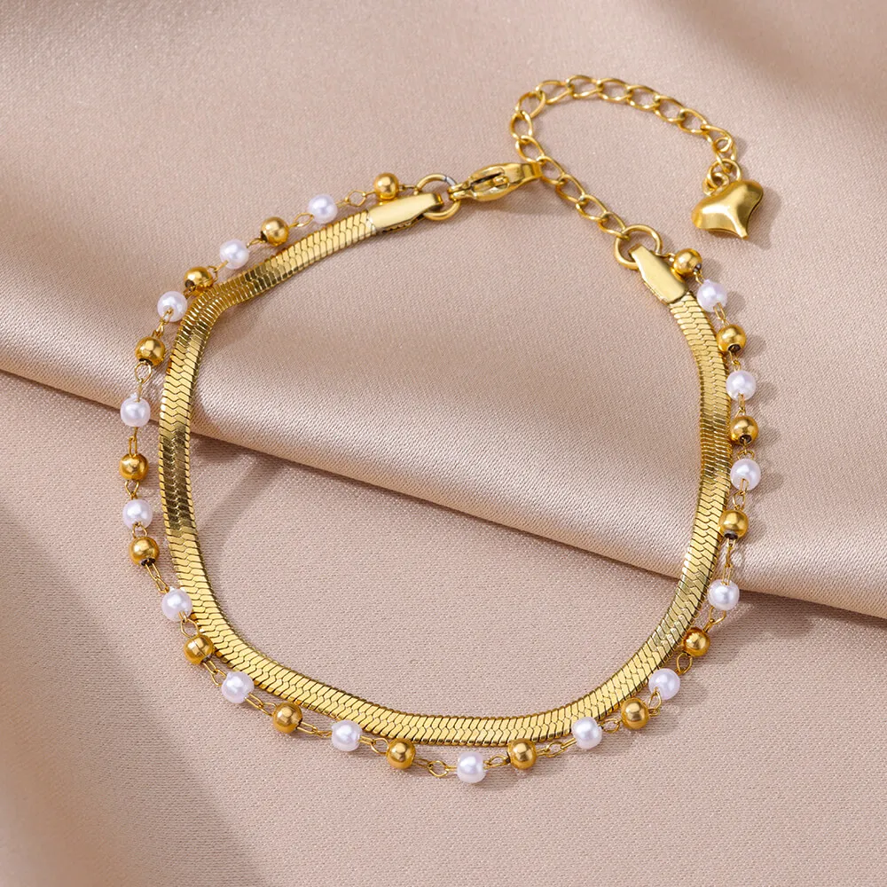 Pearls Anklets Women