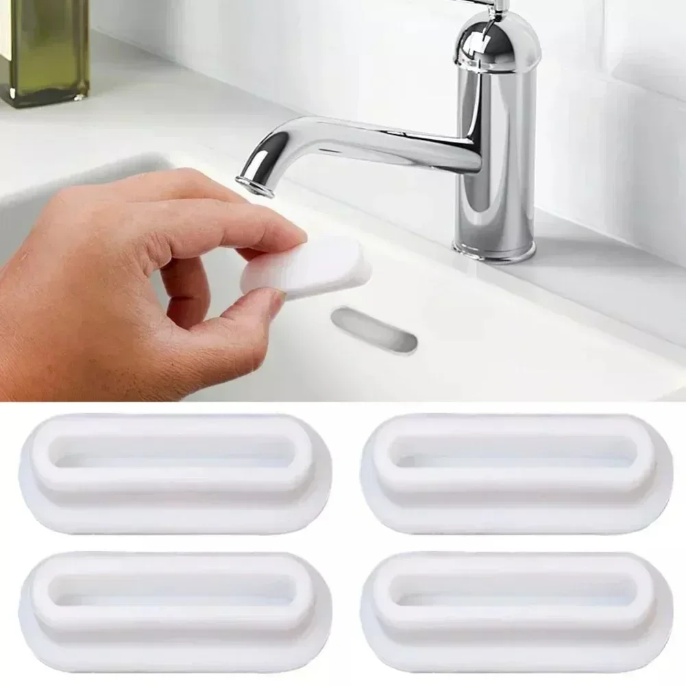Silicagel Sink Overflow Cap Hole Cover Bathroom Oval Basin Trim Reusable Wash Basin Round Overflow Ring Plug 4pcs Sink Overflow Cover Bathroom Sink Overflow Cover