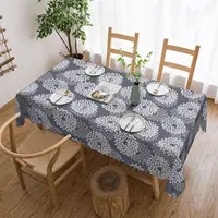 Nappe Moderne Blanche et Grise à Motif Floral Abstrait Sans Soudure pour la Maison, la Cuisine, les Dîners, les Fêtes et la Décoration de Fêtes 2