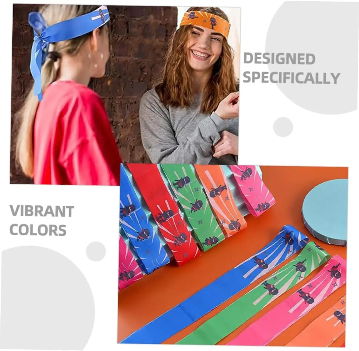 Fasce Ninja Per Bambini - 10 Pezzi Multicolori, Per Feste, Halloween E Giochi Di Ruolo