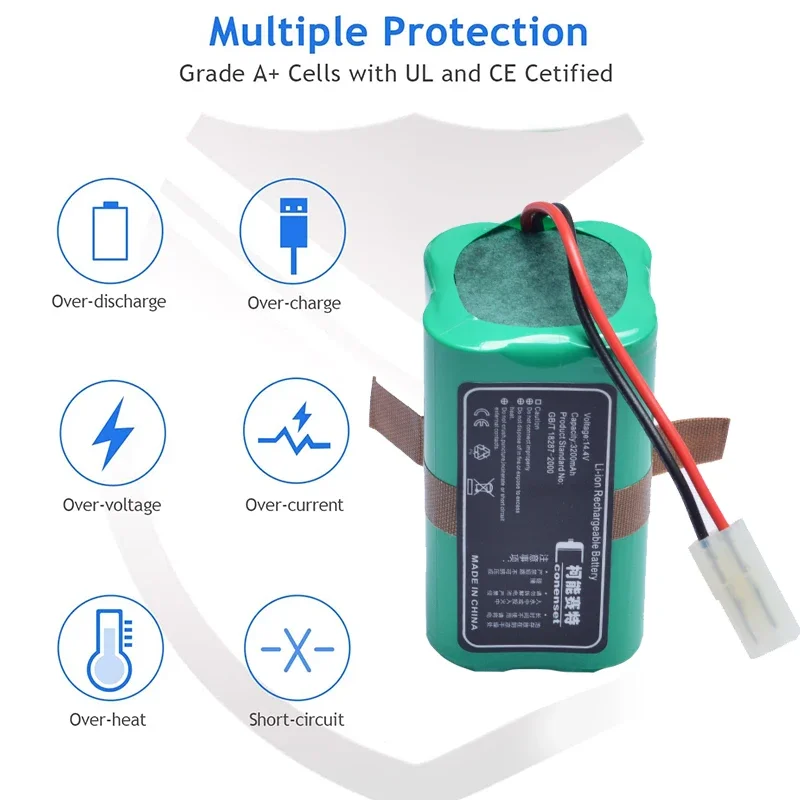 Li-ion Bateria para Isweep x3 Puppyoo R30 Pro R35 Robô Aspirador de pó Acessórios 14.4v 14.8v 3200mah - Image 2