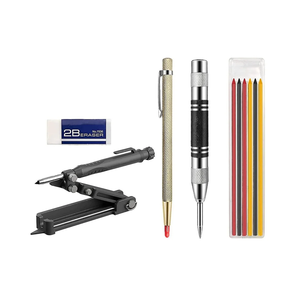 

Деревообрабатывающий инструмент из алюминиевого сплава, многофункциональный инструмент для письма, набор с карандашом с глубоким отверстием