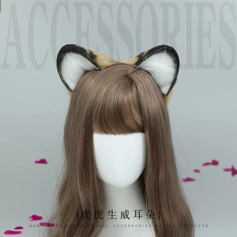 Hair Accessories Hair Bands Hair Band Cosplay Headpiece Halloween Headband Tiger ears cosplay simulation bendable plush Tiger Tail headband fox ears halloween accessories headdress cosplay
