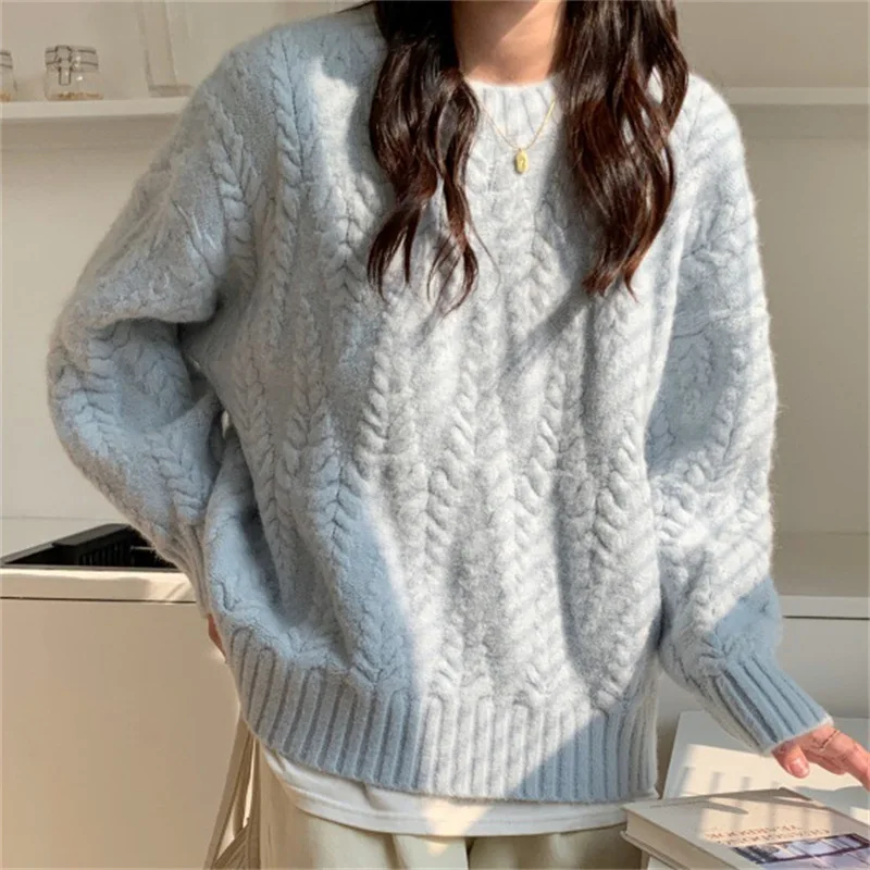 

Fashion Pullover Sweater Women's Autumn and Winter New Korean Loose Knitted Top