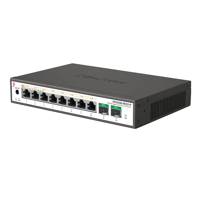 XikeStor 2.5G PoE+ 간편 관리형 네트워크 스위치 DHCP 지원 2포트 10G SFP+ 100W