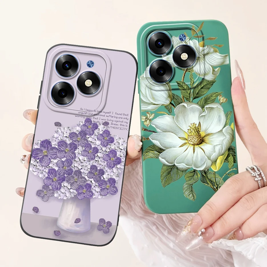 Cute Panda Cartoon Cover - Soft Silicone Case for Tecno Spark 20 Series